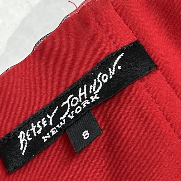 Vintage Betsy Johnson Dress Womens 8 Silk Plaid Strapless Midi Y2K Grunge 90s - Picture 4 of 10